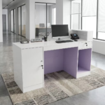 1.6M Glossy Front Office Reception Desk - Image 4