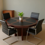 The Round VIP Conference Table provides an elegant and practical setting for meetings, discussions, and collaborative sessions. Its round design encourages easy communication while creating a balanced, professional appearance in conference spaces. The spacious tabletop offers room for documents, laptops, stationery, and other meeting essentials. It is suitable for boardrooms, executive offices, corporate meeting rooms, institutions, and training spaces. In addition, its modern VIP style complements professional interiors. This makes it a suitable choice for organizations seeking quality conference tables and office furniture in Kenya.
